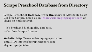 Scrape Preschool Database from Directory