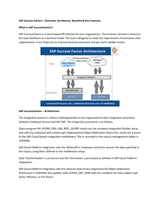 Sap Success Factor Online Training PDF