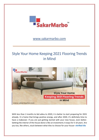 Style Your Home Keeping 2021 Flooring Trends in Mind