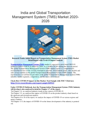 India and Global Transportation Management System (TMS) Market 2020-2026