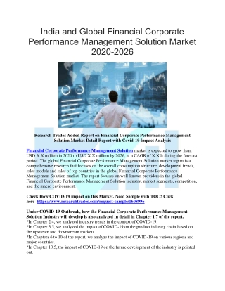 India and Global Financial Corporate Performance Management Solution Market 2020-2026