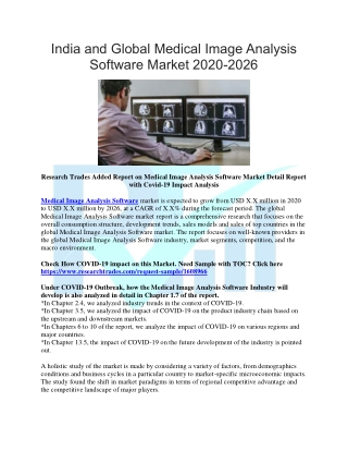 India and Global Medical Image Analysis Software Market 2020-2026
