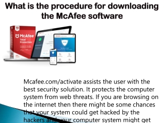 What is the procedure for downloading the McAfee software