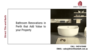 Bathroom Renovations in Perth that Add Value to your Property