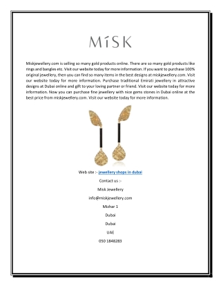 jewellery shops in dubai | miskjewellery.com