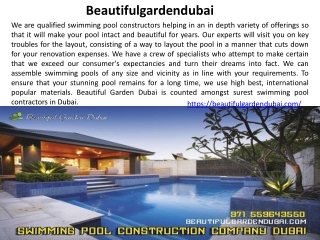 Swimming pool companies in Dubai