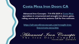 Costa Mesa Iron Doors CA
