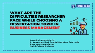 Challenges in choosing a PhD MBA dissertation topics help in Business Management