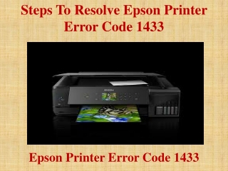 Steps To Resolve Epson Printer Error Code 1433