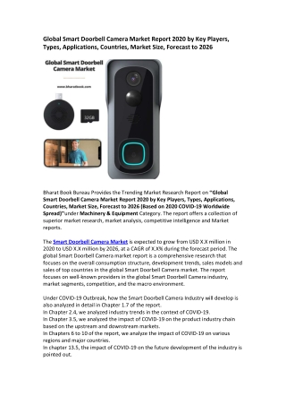 Global Smart Doorbell Camera Market Research Report 2020-2026