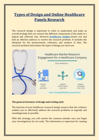 Types of Design and Online Healthcare Panels Research - Healthcare Market Research Companies