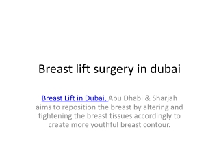 Breast lift Surgery in Dubai