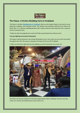 A Perfect Wedding Farm in Faridabad