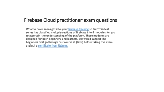 Firebase Cloud practitioner exam questions