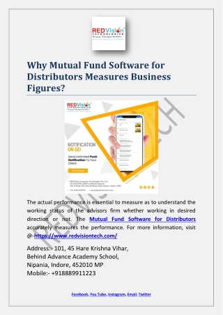 Why Mutual Fund Software for Distributors Measures Business Figures?