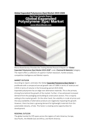 Global Expanded Polystyrene (Eps) Market Research Report Forecast 2028