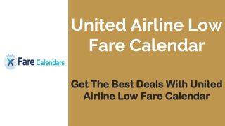 United Airline low Fare Calendar