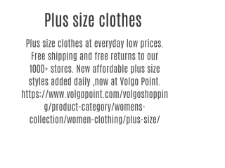 Plus size clothes
