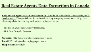 Real Estate Agents Data Extraction in Canada
