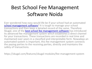 Best School Fee Management Software Noida