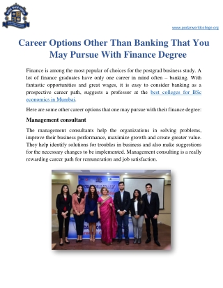 Career Options Other Than Banking That You May Pursue With Finance Degree