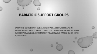 Bariatric Support Groups