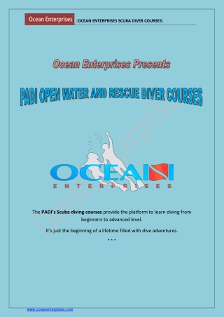 PADI Open water & rescue diver courses - Ocean Enterprises