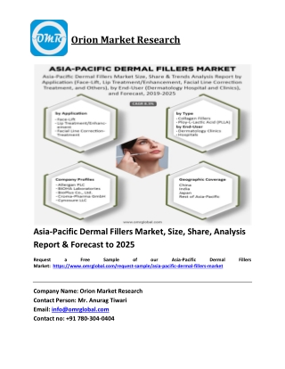 Asia-Pacific Dermal Fillers Market Trends, Size, Competitive Analysis and Forecast 2019-2025