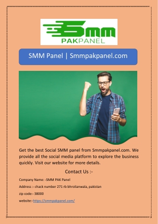 SMM Panel | Smmpakpanel.com