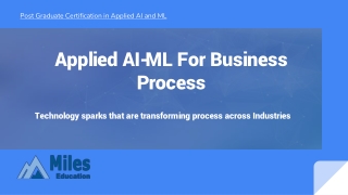 Applied AI-ML For Business Process