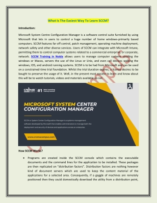 What Is The Easiest Way To Learn SCCM?
