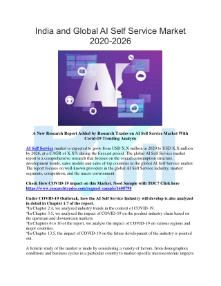 India and Global AI Self Service Market 2020-2026