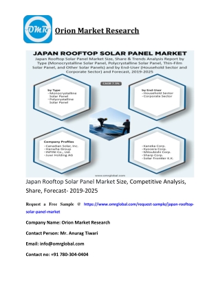 Japan Rooftop Solar Panel Market Size, Competitive Analysis, Share, Forecast- 2019-2025