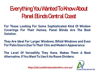 Everything You Wanted To Know About Panel Blinds Central Coast