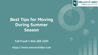 Best Tips for Moving During Summer Season