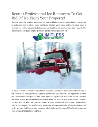 Limitless Snow Removal Company in Vancouver