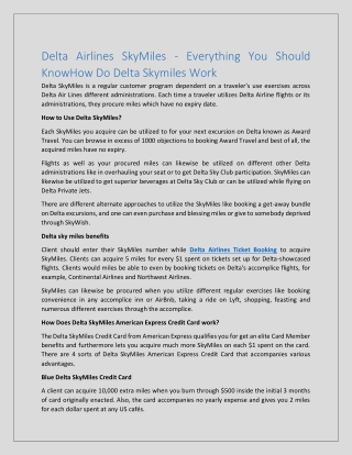 Delta Airlines SkyMiles - Everything You Should Know How it Works