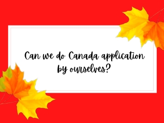 Can We Do Canada Application by Ourselves