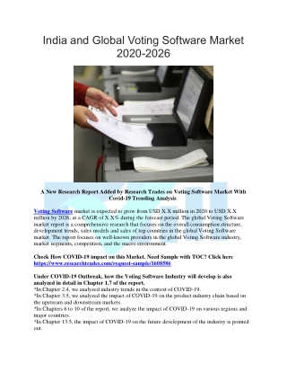 India and Global Voting Software Market 2020-2026