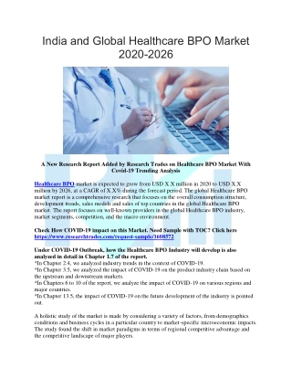 India and Global Healthcare BPO Market 2020-2026