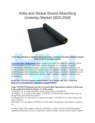 India and Global Sound-Absorbing Underlay Market 2020-2026