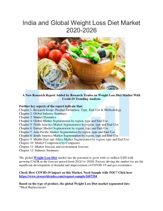 India and Global Weight Loss Diet Market 2020-2026