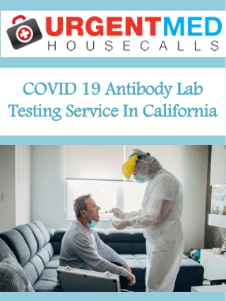 COVID 19 Antibody Lab Testing Service In California