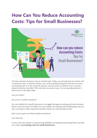 How Can You Reduce Accounting Costs: Tips for Small Businesses?