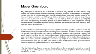 Mover Greensboro