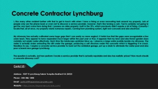 Concrete Contractors Lynchburg