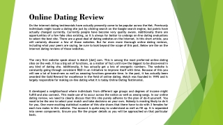 Online Dating Review