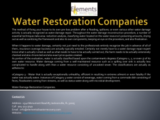 Water Damage Restoration Service