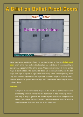 Bullet proof door