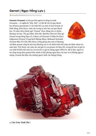 Garnet ( Ngọc Hồng Lựu )